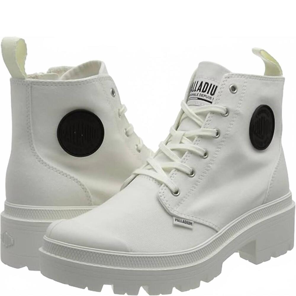 NEW PALLADIUM women's pallabase twill boots in star white - Picture 3 of 3